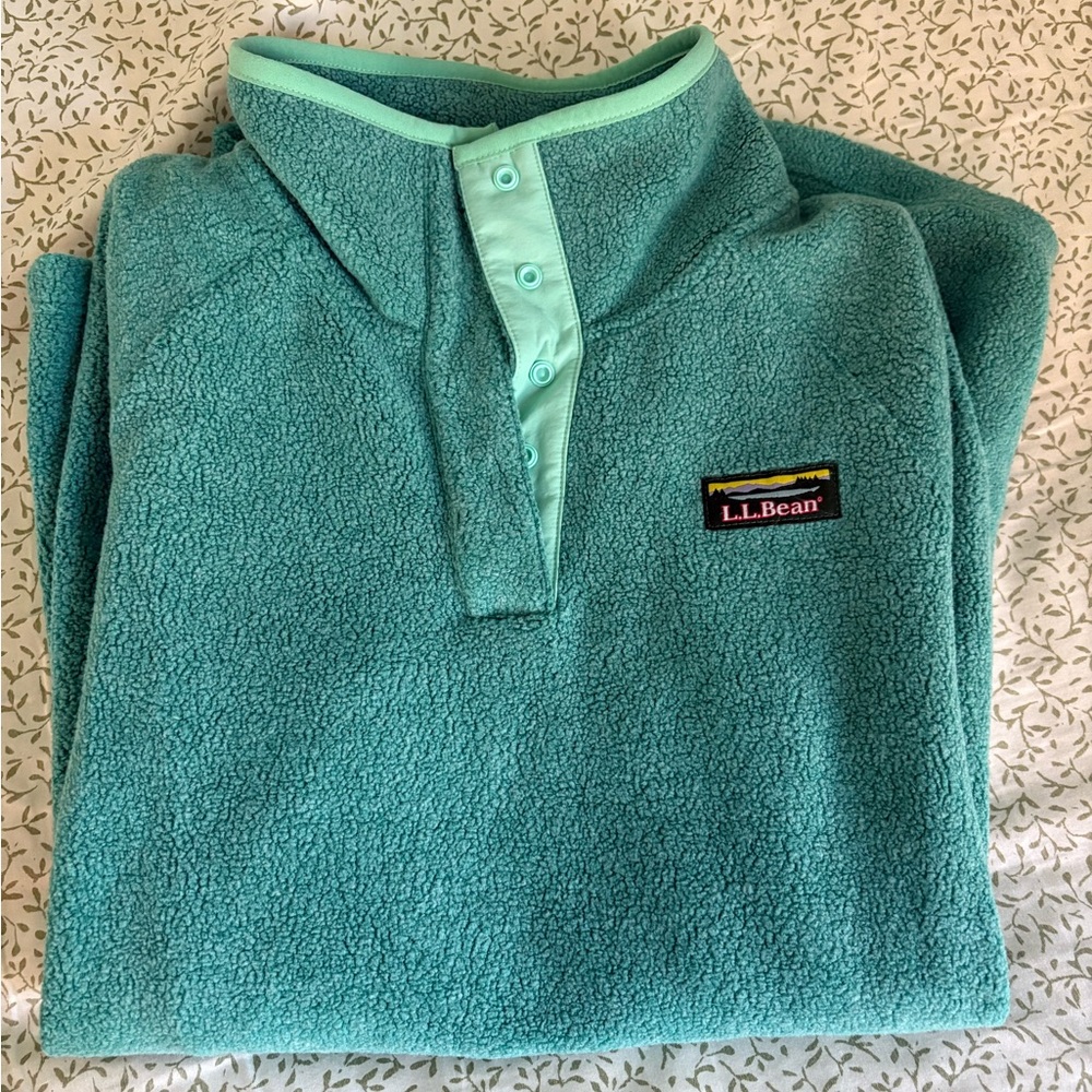 LL Bean Women's Tumbled Sherpa, Quarter-Snap Fleece